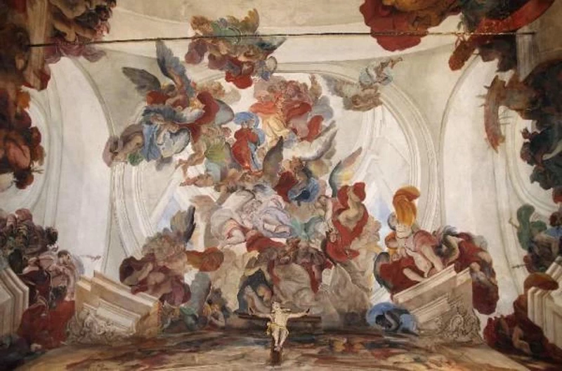 59-Paolo Pagani-Volta con affreschi--Assunzione della Madonna-Chiesa di S. Martino-Valsolda-Como  